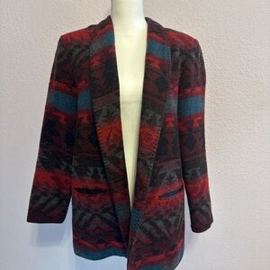 Coldwater Creek Red and Blue Plaid Jacket